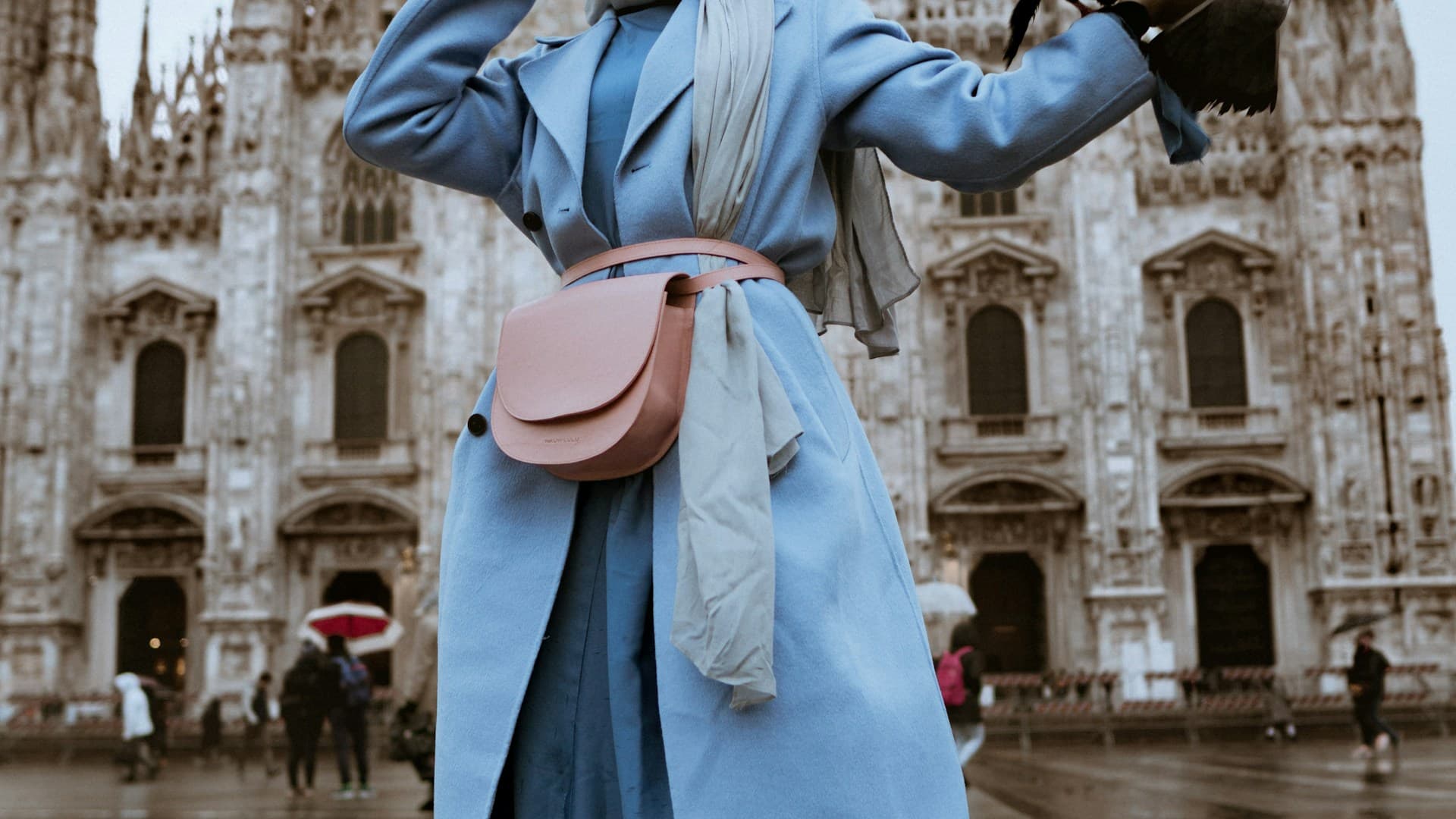 Fashion model in elegant black outfit