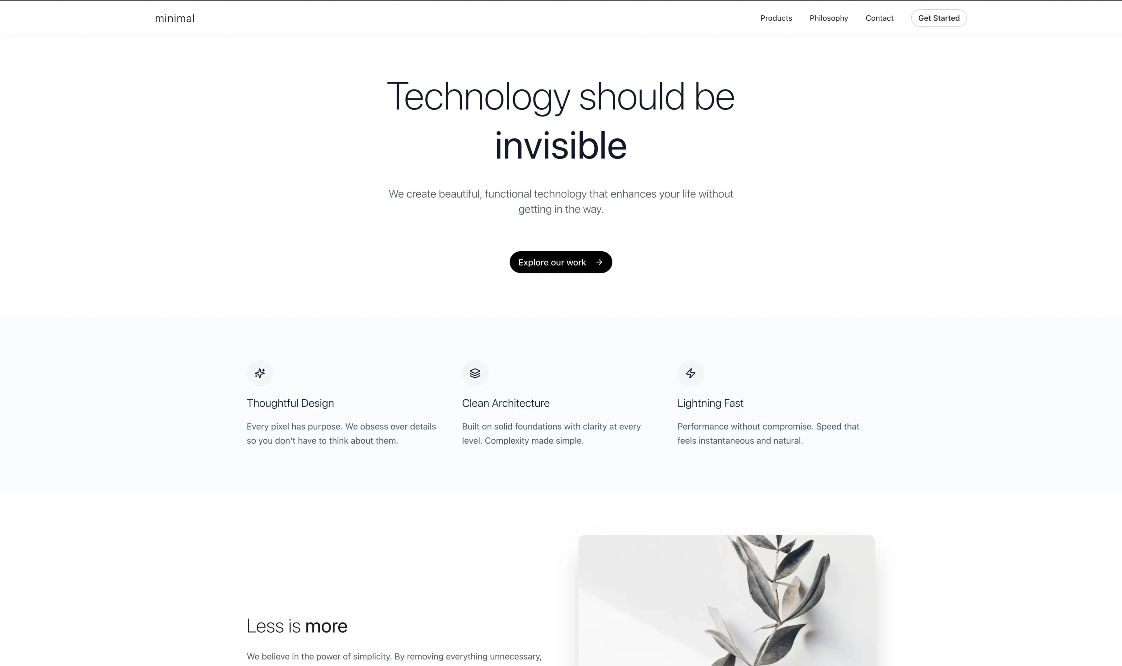 Minimalist Tech preview